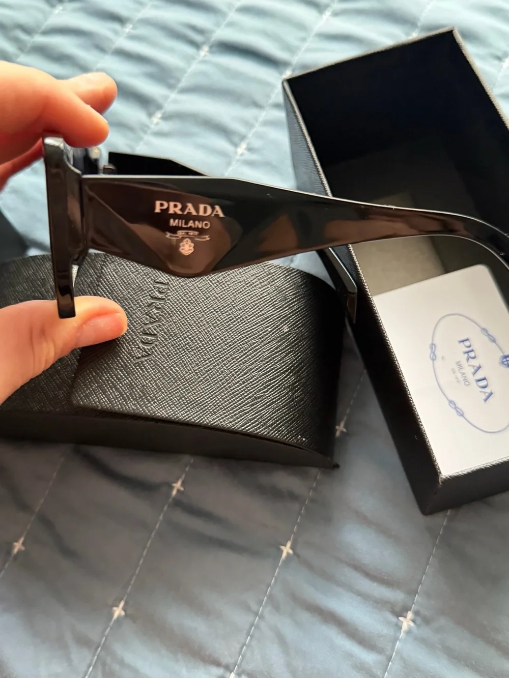 Prada Brown Rectangular Women's Sunglasses